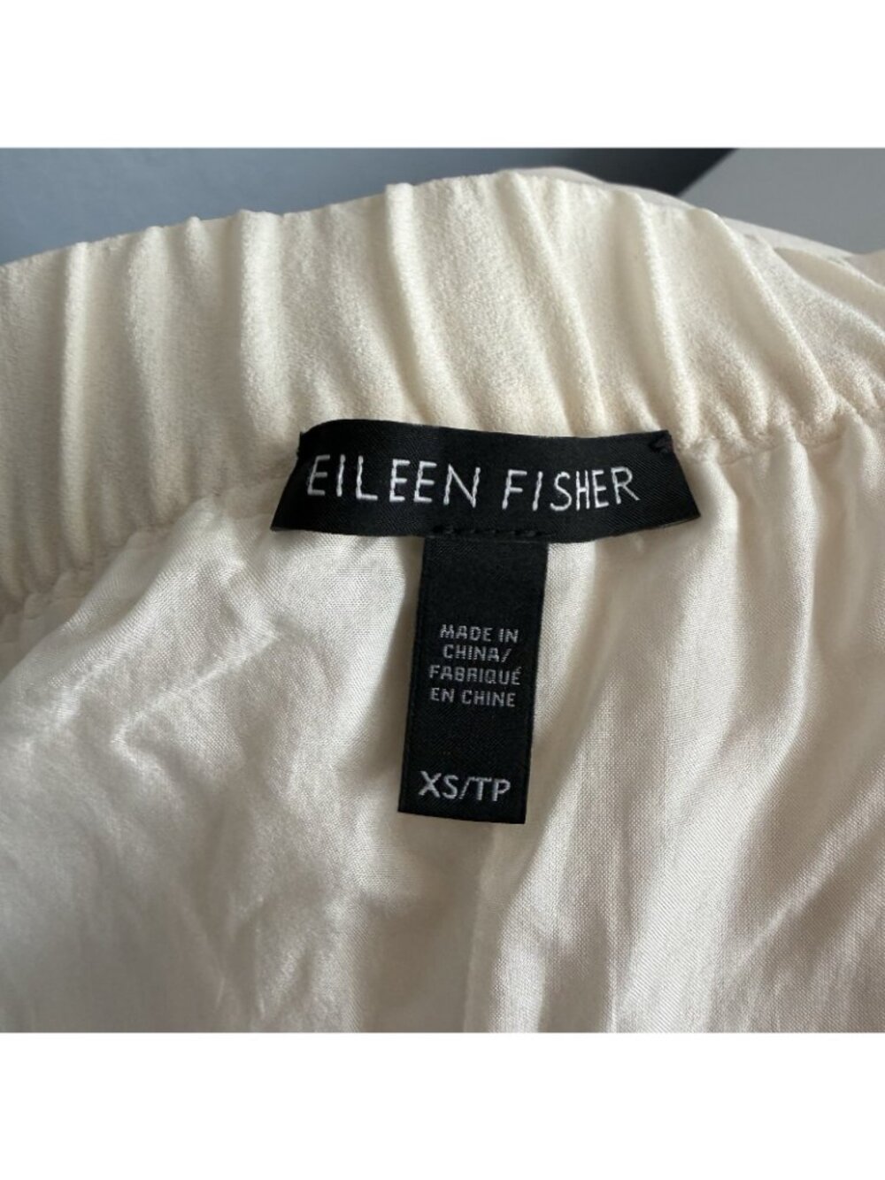 Eileen Fisher Silk Georgette Crepe Wide Leg Cropped Pants Ivory 100% Silk XS - Picture 5 of 7